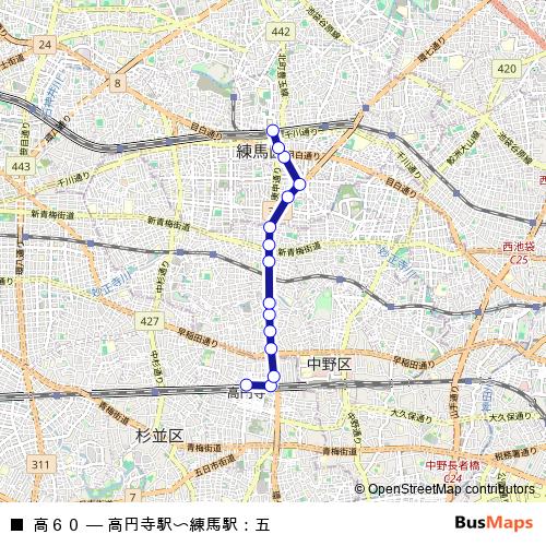 高６０ bus Line Map