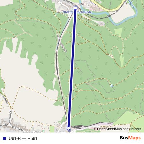 U61-B funicular Line Map