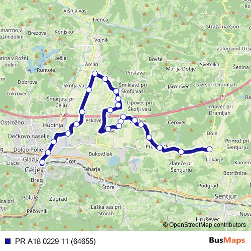PR A18 0229 11 (64655) bus Line Map