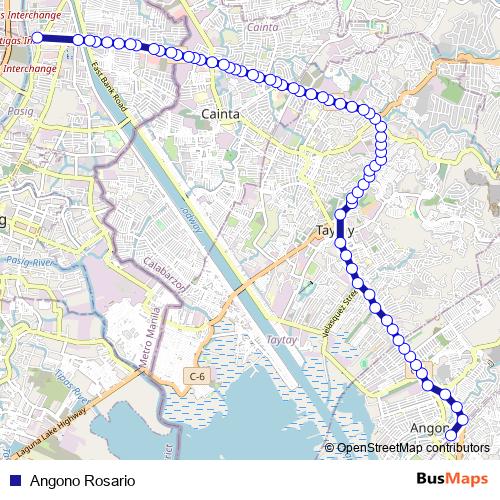 Angono Rosario bus Line Map