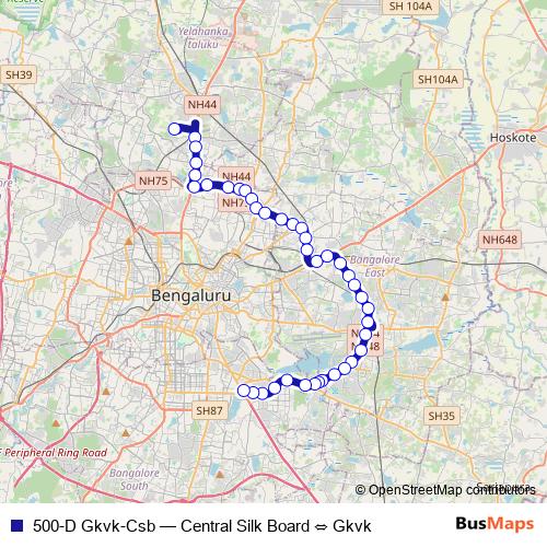 500-D Gkvk-Csb bus Line Map