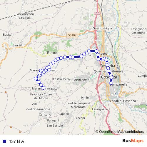 137 B A bus Line Map