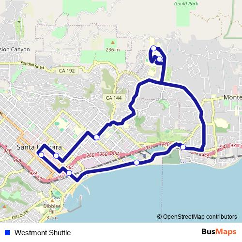 Westmont Shuttle bus Line Map