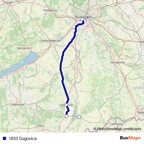 1833 Sugovica rail Line Map