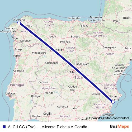 ALC-LCG (Eve) air Line Map