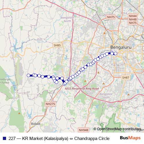 227 bus Line Map