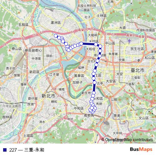227 bus Line Map