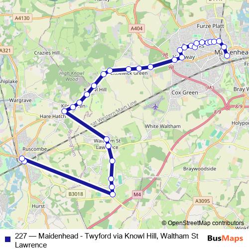 227 bus Line Map