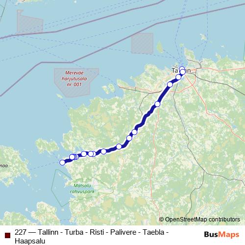 227 bus Line Map