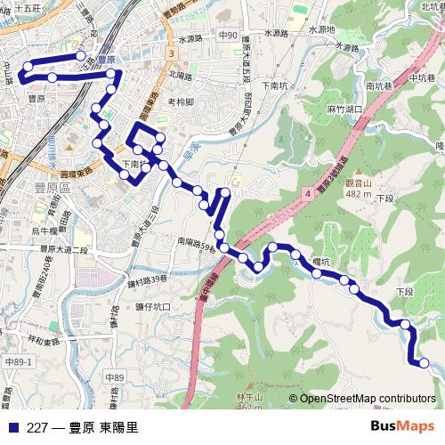 227 bus Line Map
