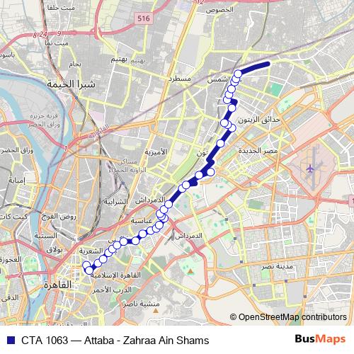 CTA 1063 bus Line Map