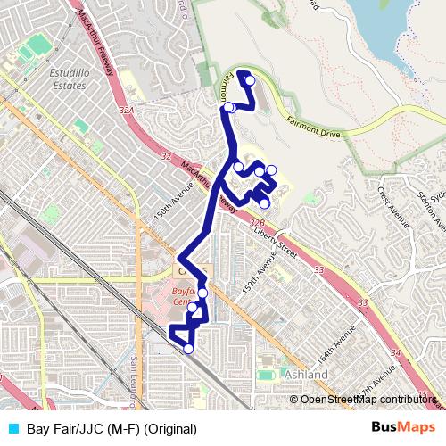 Bay Fair/JJC (M-F) (Original) bus Line Map