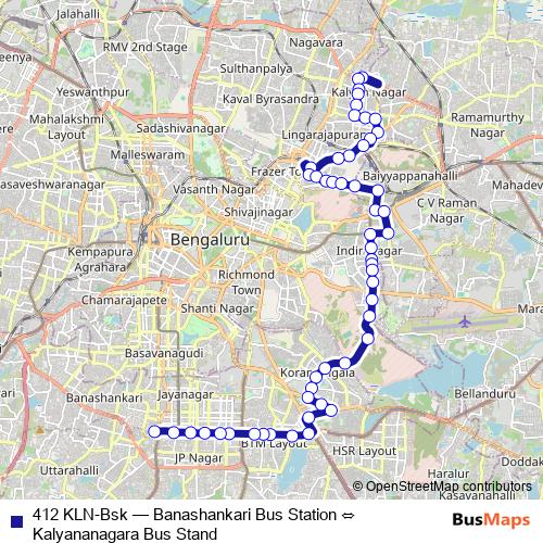 412 KLN-Bsk bus Line Map