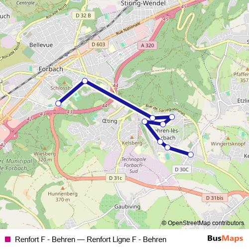 Renfort F - Behren bus Line Map