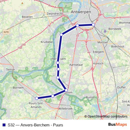 S32 rail Line Map