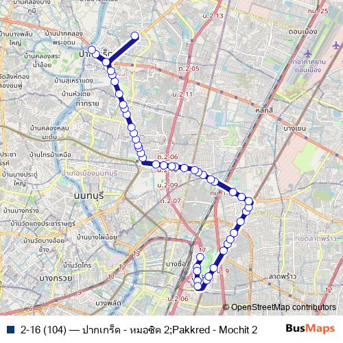 2-16 (104) bus Line Map