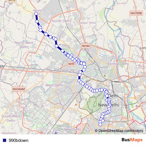 990bdown bus Line Map