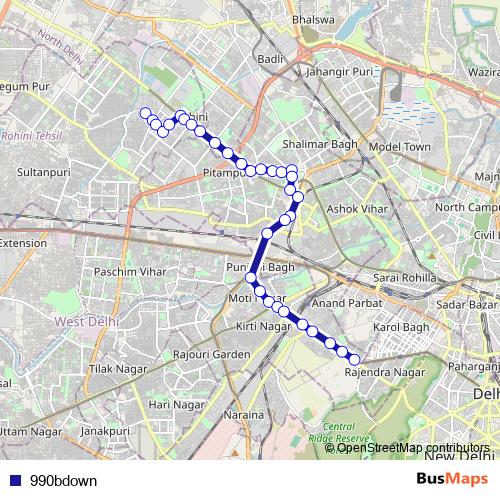 990bdown bus Line Map