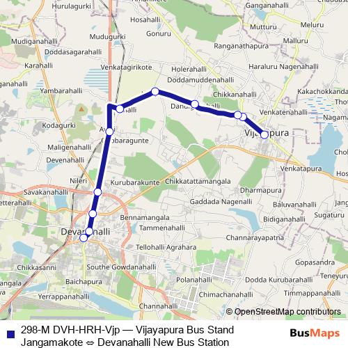 298-M DVH-HRH-Vjp bus Line Map