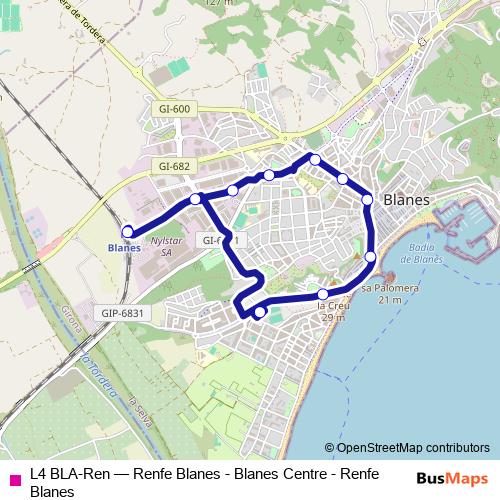 L4 BLA-Ren bus Line Map