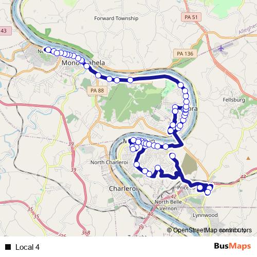 Local 4 bus Line Map