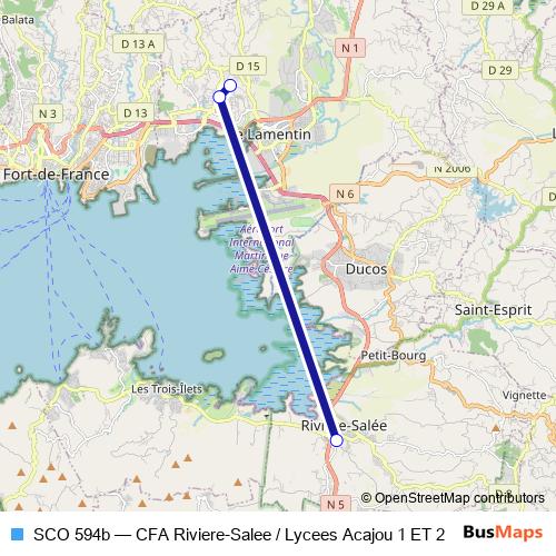 SCO 594b bus Line Map