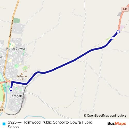 S925 bus Line Map