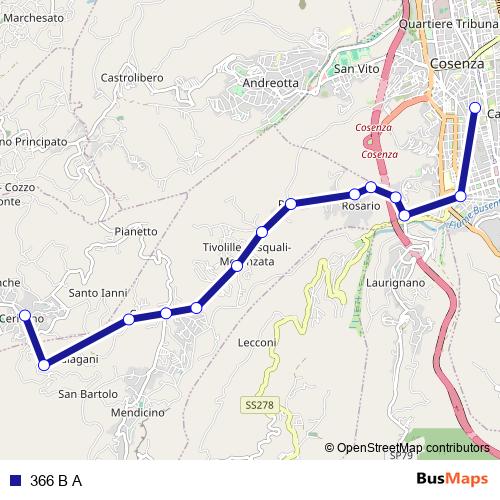 366 B A bus Line Map