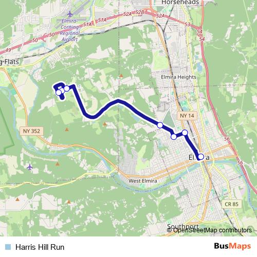 Harris Hill Run bus Line Map