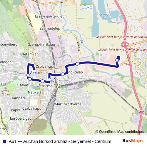 Au1 bus Line Map