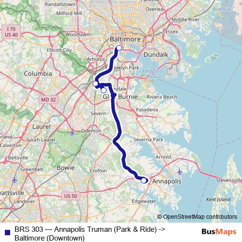 BRS 303 bus Line Map