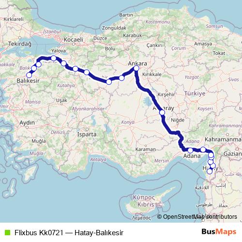Flixbus Kk0721 bus Line Map