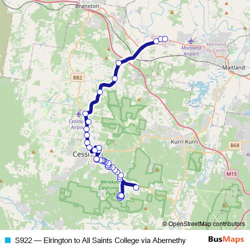 S922 bus Line Map