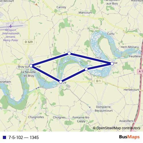 7-5-102 bus Line Map