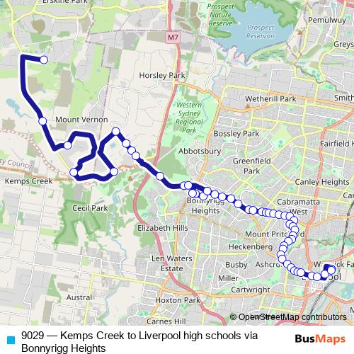 9029 bus Line Map
