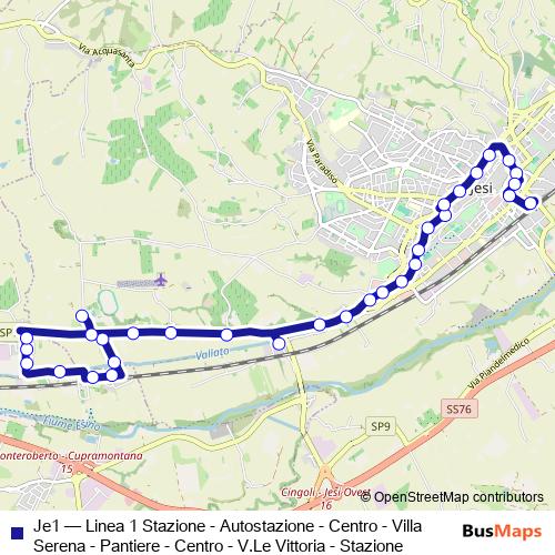 Je1 bus Line Map