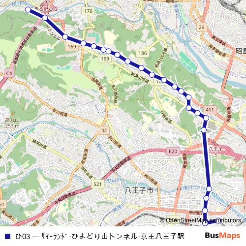 ひ03 bus Line Map
