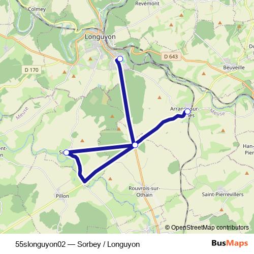 55slonguyon02 bus Line Map