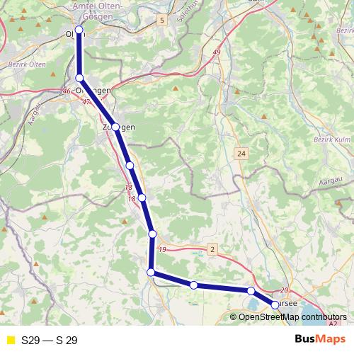 S29 rail Line Map