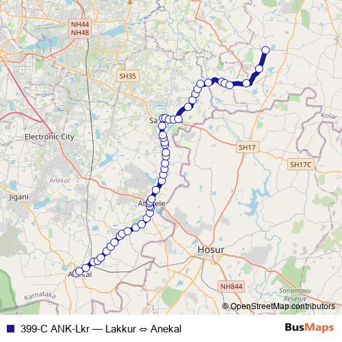 399-C ANK-Lkr bus Line Map