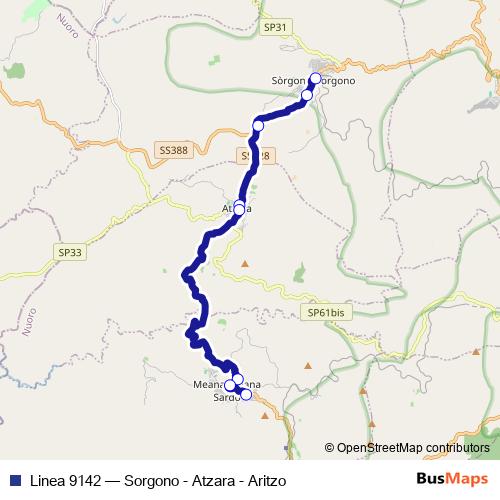 Linea 9142 bus Line Map
