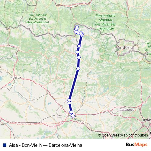 Alsa - Bcn-Viellh bus Line Map