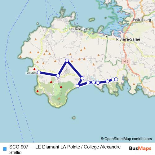 SCO 907 bus Line Map