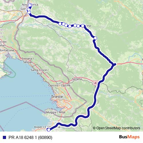 PR A18 6248 1 (60890) bus Line Map