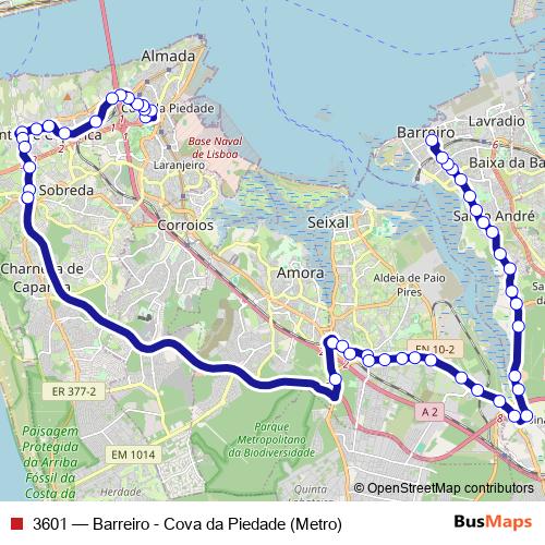 3601 bus Line Map