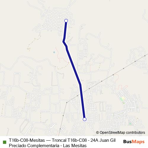 T16b-C08-Mesitas bus Line Map