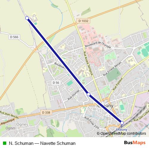 N. Schuman bus Line Map