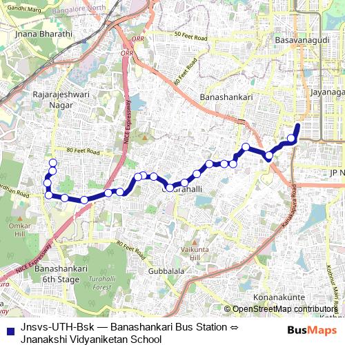 Jnsvs-UTH-Bsk bus Line Map