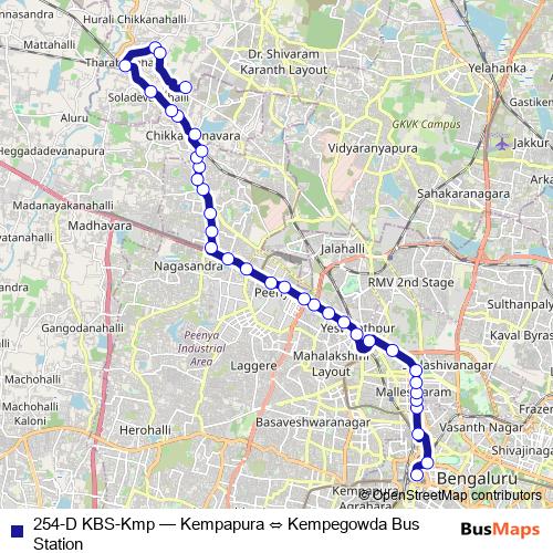 254-D KBS-Kmp bus Line Map