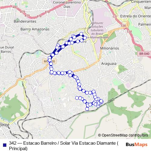 342 bus Line Map
